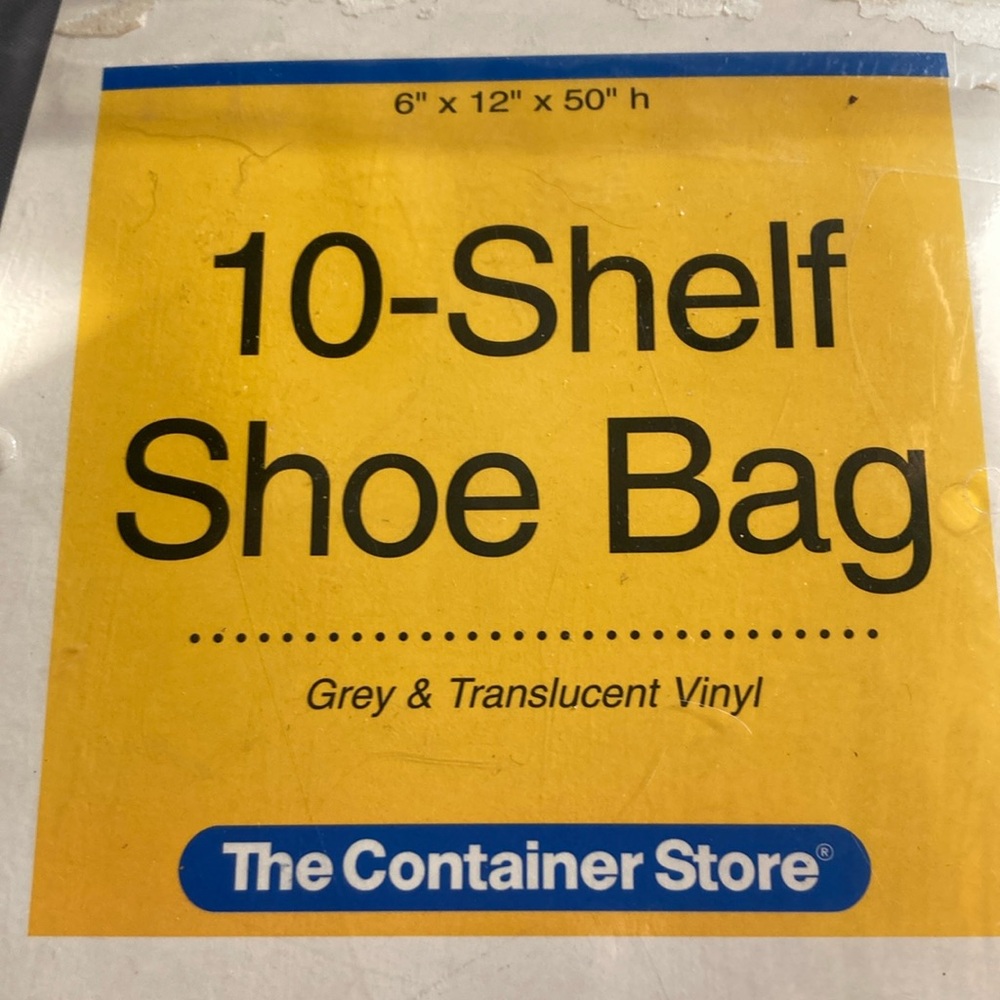 The Container Store 10-Shelf Shoe Bag - Grey vinyl. Never used.